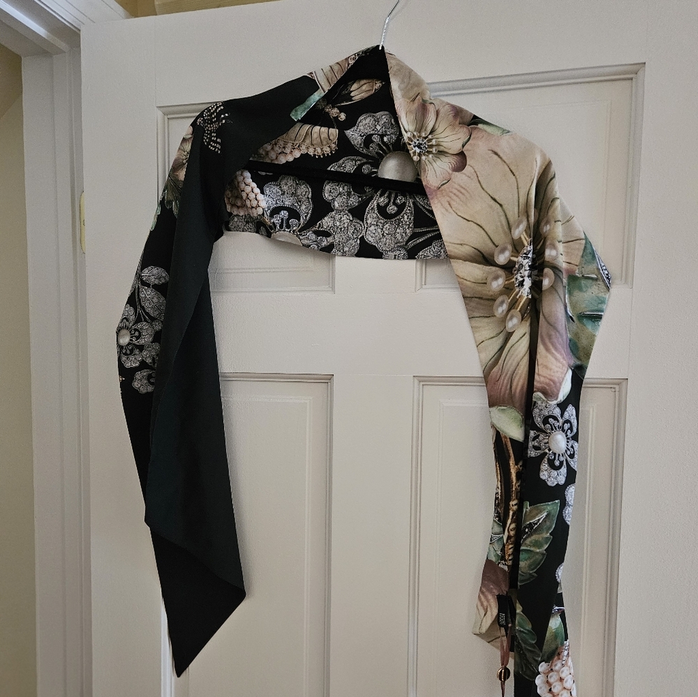 Ted Baker Floral Black and Beige Scarf